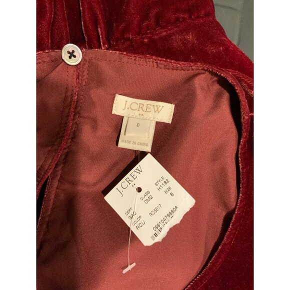J. Crew Dark Pink Wine Velvet Peplum Tank Top, Size 8 (US), NWT! - Picture 5 of 5